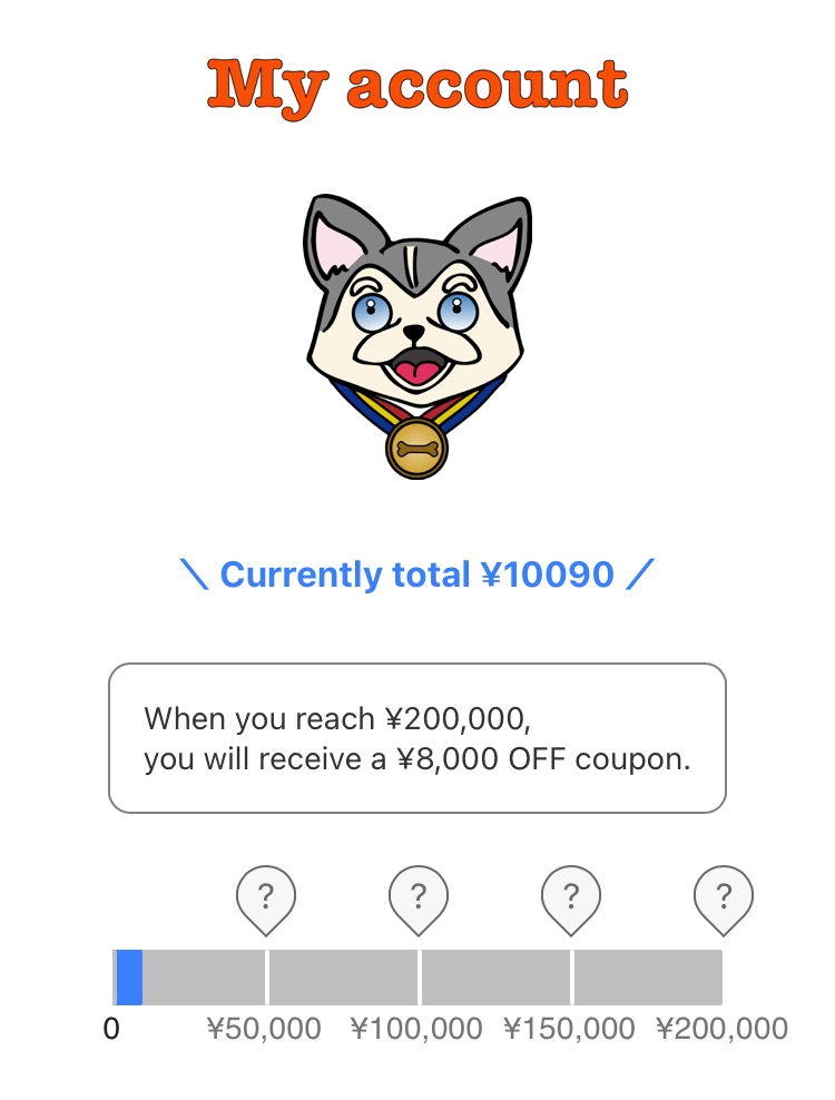 You can get a discount coupon according to the usage amount!