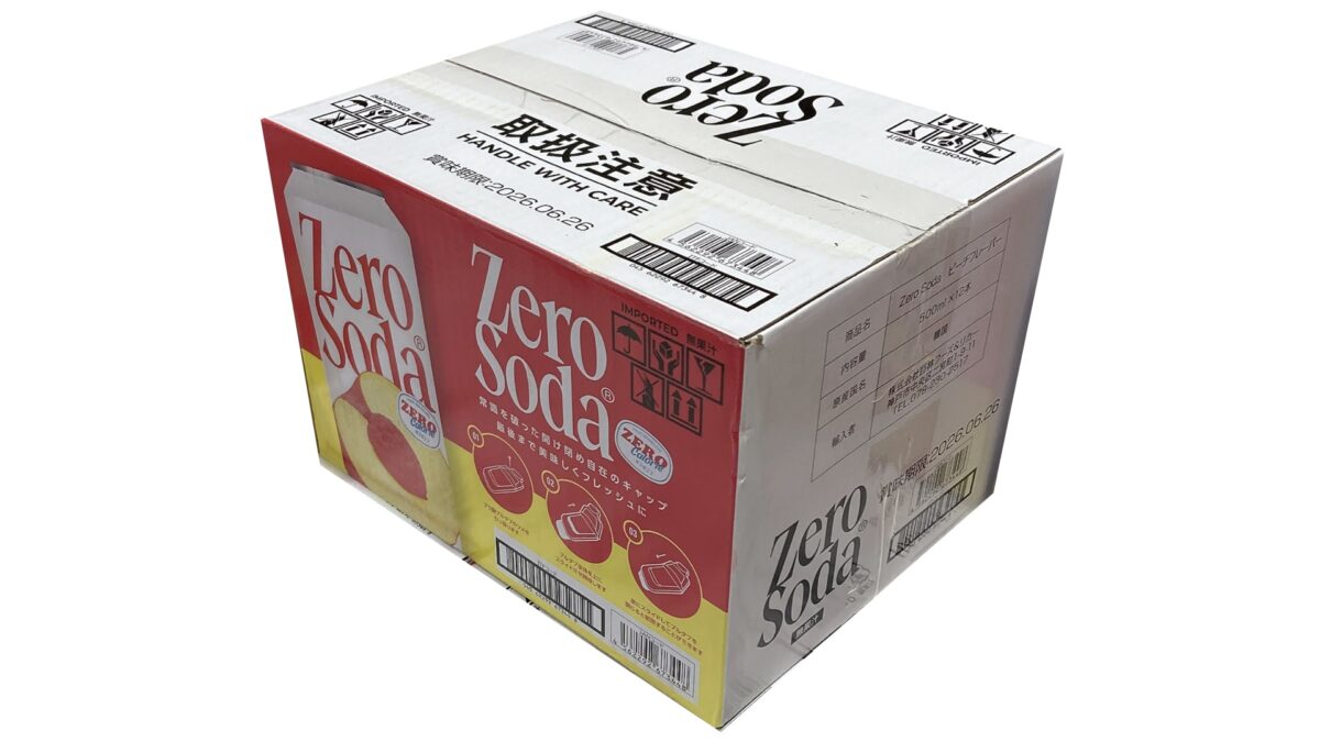 コストコのZERO SODAピーチ炭酸飲料ゼロカロリー