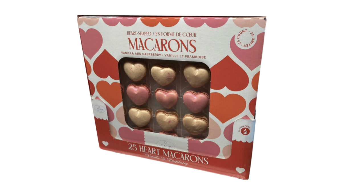 【コストコ新商品】LE CHIC ハート型マカロン バニラ/ラズベリー375g
