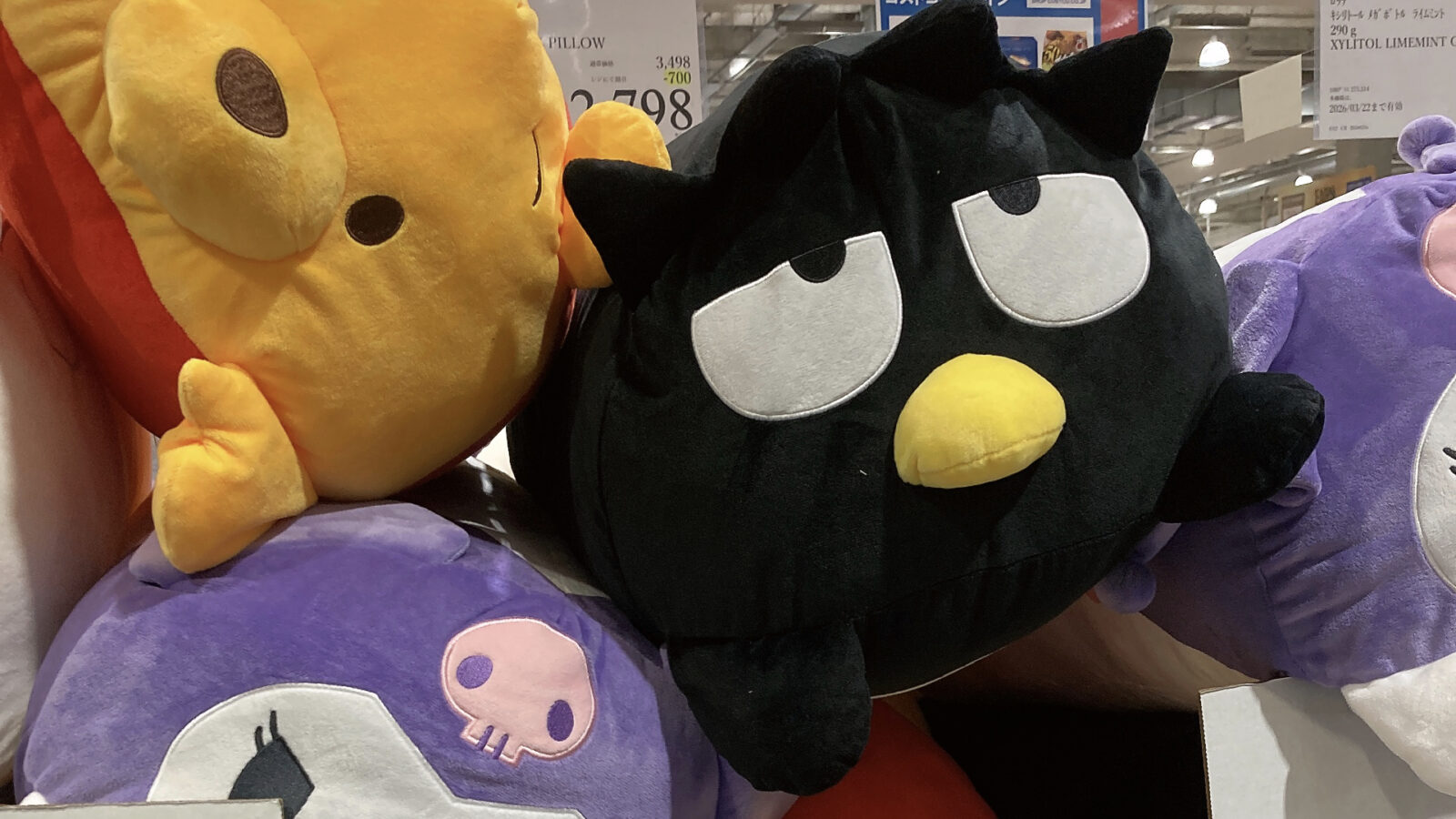 【コストコ新商品】キャラクター抱き枕（ぷーさん・クロミ・バッドばつ丸）