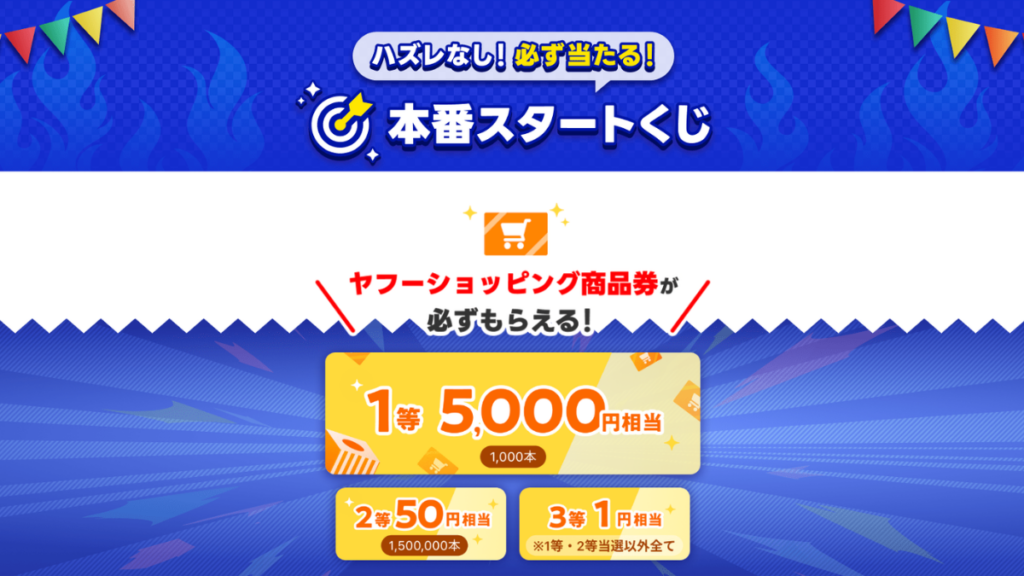 Yahoo!ショッピング2026年9月爆買ウルトラSALE中の本番スタートくじ